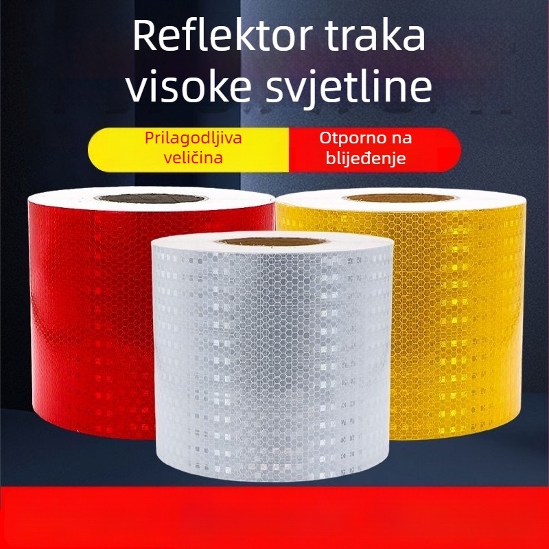 Reflektirajuća upozoravajuća naljepnica za automobil – ljepljiva traka, ugradnja: samoljepiva