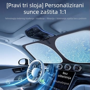 Auto sjenilo s aktivnim ugljenom za uklanjanje aldehida, aluminijska folija, klik-uklapanje, namijenjeno za određeni model automobila, jednostavan stil, moguć ispis logotipa
