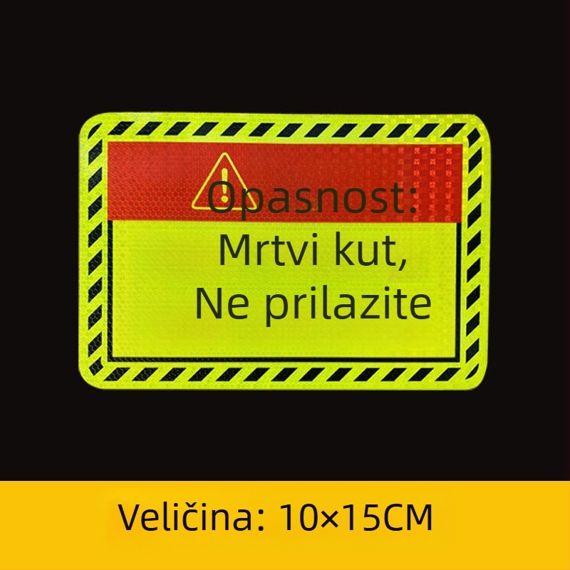 Reflektirajuća naljepnica za kamione — noćno upozorenje, personalizirani kreativni dizajn • Materijal: naljepnica • Tip: 1 • Instalacija: ljepilo