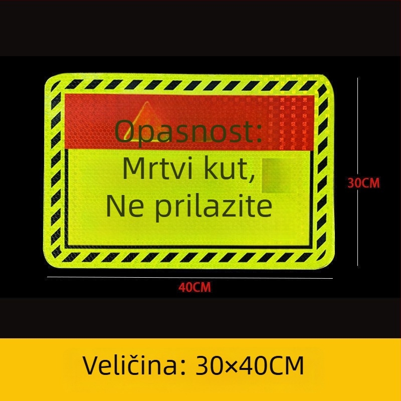 Reflektirajuća naljepnica za kamione — noćno upozorenje, personalizirani kreativni dizajn • Materijal: naljepnica • Tip: 1 • Instalacija: ljepilo