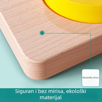 Drveni trodimenzionalni puzzle pločica Montessori za predškolsko obrazovanje: igre za slaganje i podudaranje za bebe 0–3 godine, 18-18-1, prilagodljivo prema nacrtima, blister pakiranje