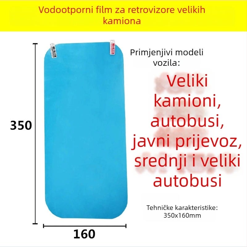 Film zaštite kiše za retrovizor velikih kamiona, Crown, ljepilo, vodootporan, anti zamagljivanje, anti sjaj, za staklo automobila