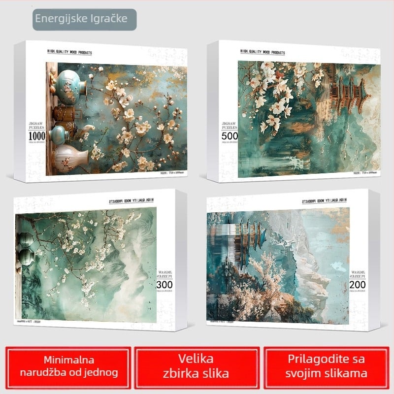 Drveni plošni slagalica – 300/520/1000 komada, DIY s prilagođenim slikama, materijal: drvo, za uzrast 15–35 godina, podrijeplo: Fuzhou, Fujian