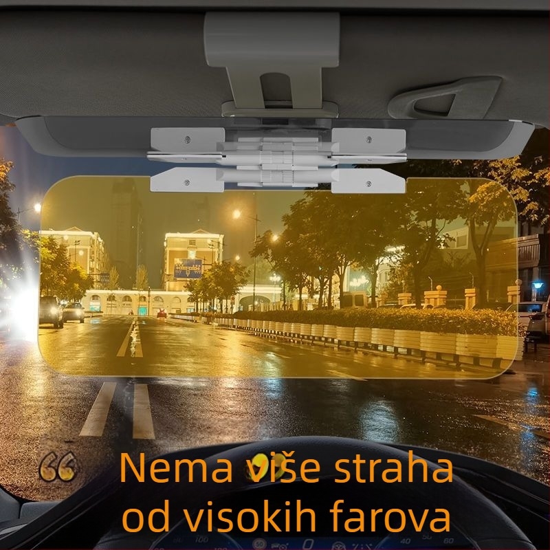 Automobilski vizir s anti‑sjajnom lećom, noćnim vidom, dnevno-noćna dvostruka upotreba • Materijal: plast • Teleskopska montaža • Univerzalno za prednju jedinicu • Debeli dizajn