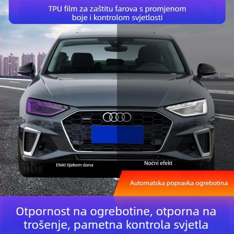 TPU film za automobilsku rasvjetu s ljepilom, prilagodljiva obrada, jednobojni uzorak, tip 96, za prednja i stražnja svjetla