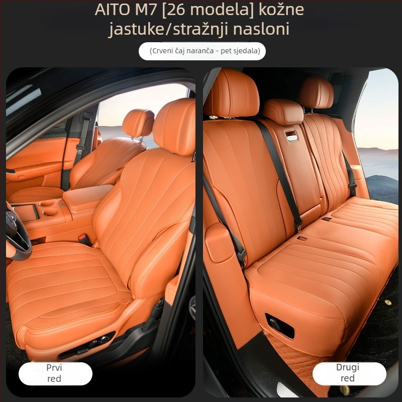 Set navlaka za autosjedalice od Nappa kože, prozračna, za sve sezone, kompatibilno s 26 modela Wenjie M7.