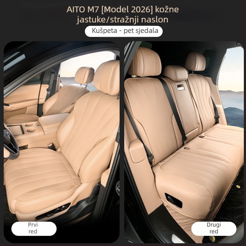 Set navlaka za autosjedalice od Nappa kože, prozračna, za sve sezone, kompatibilno s 26 modela Wenjie M7.