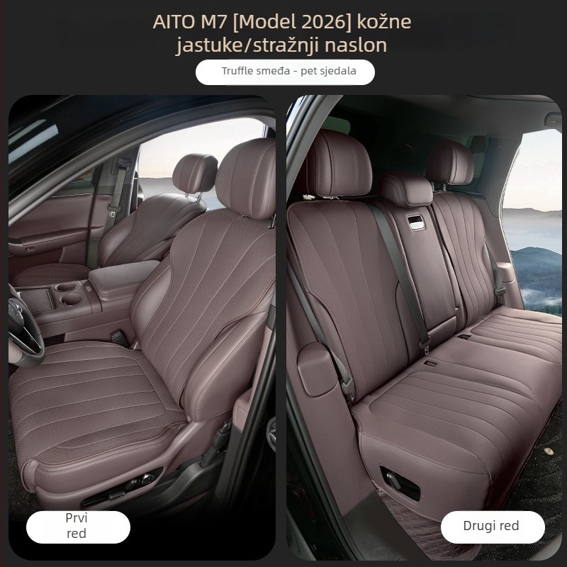 Set navlaka za autosjedalice od Nappa kože, prozračna, za sve sezone, kompatibilno s 26 modela Wenjie M7.