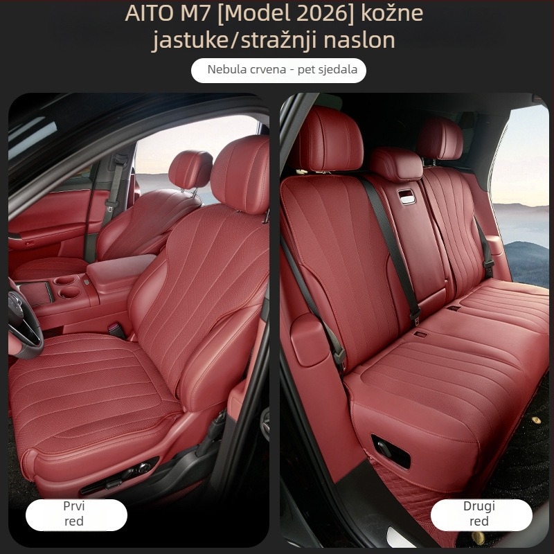 Set navlaka za autosjedalice od Nappa kože, prozračna, za sve sezone, kompatibilno s 26 modela Wenjie M7.