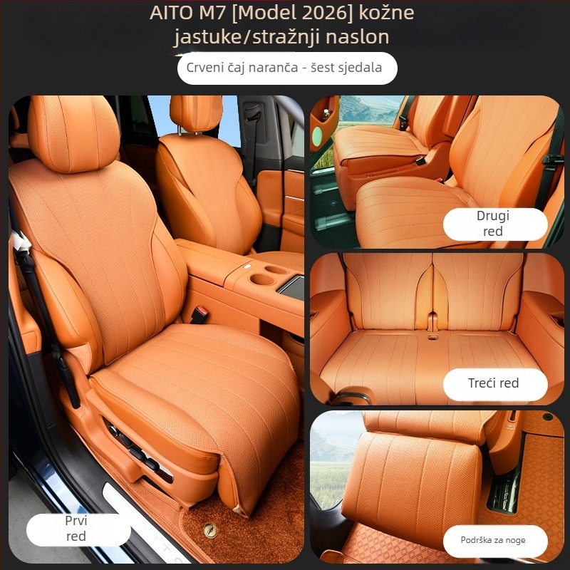 Set navlaka za autosjedalice od Nappa kože, prozračna, za sve sezone, kompatibilno s 26 modela Wenjie M7.