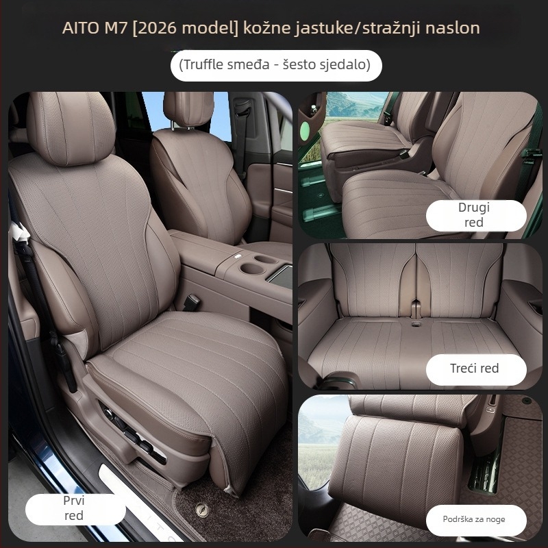 Set navlaka za autosjedalice od Nappa kože, prozračna, za sve sezone, kompatibilno s 26 modela Wenjie M7.