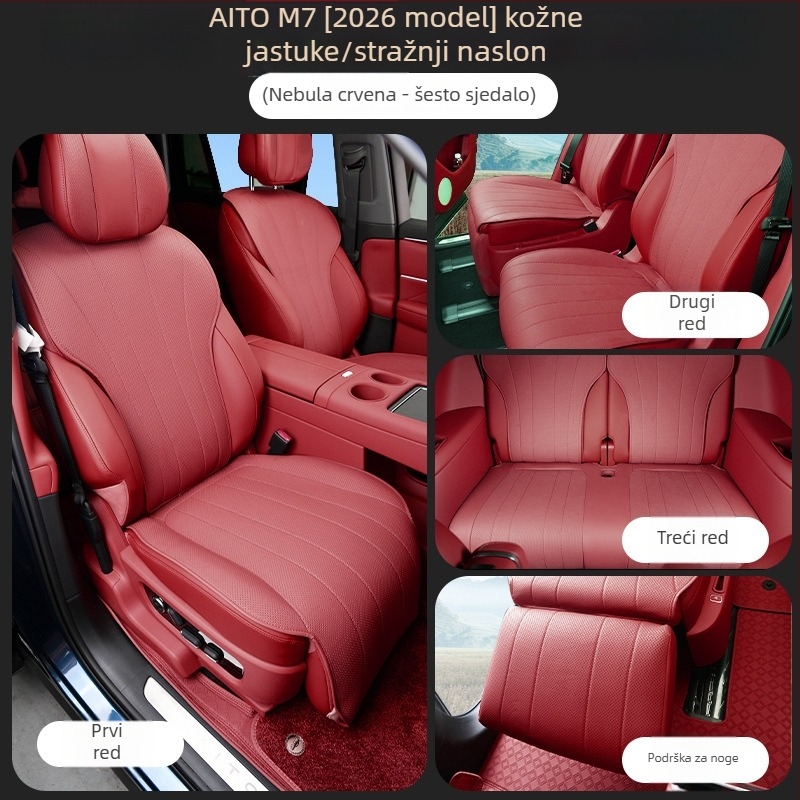 Set navlaka za autosjedalice od Nappa kože, prozračna, za sve sezone, kompatibilno s 26 modela Wenjie M7.