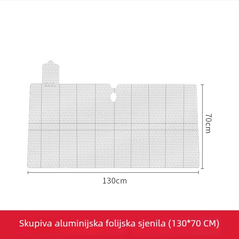 Auto sjenilo od debelog aluminijskog folija, toplinska izolacija, prenosna zaštita od Sunca, pričvršćivanje usisnom čašom