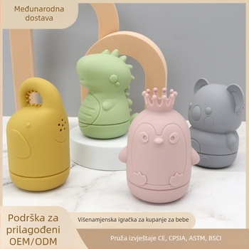 Silikonski set igračaka za bebinu kupku – 4 komada, vodene igračke za kognitivni razvoj (0–3 godina)