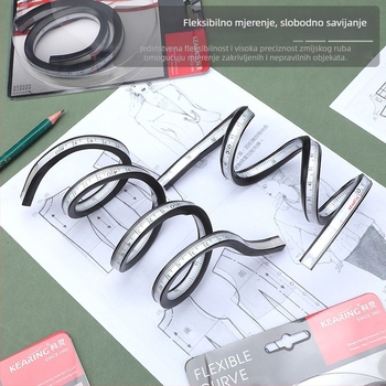 Keling fleksibilni zakrivljeni ravnilo – savitljivo mjerno sredstvo za šivanje, plastično