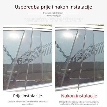 TPU naljepnica za središnji stup automobila – univerzalna, prozirna zaštitna folija, otporna na visoke i niske temperature