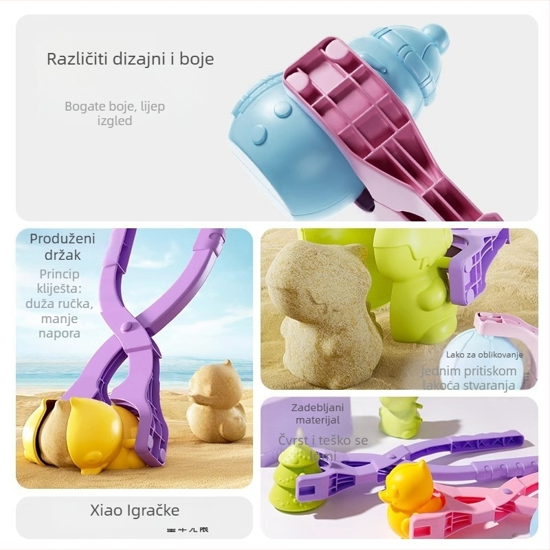 Set igračaka za pijesak na plaži s lopaticom i sklopivim kanteom, plastika, za djecu 4–6 godina