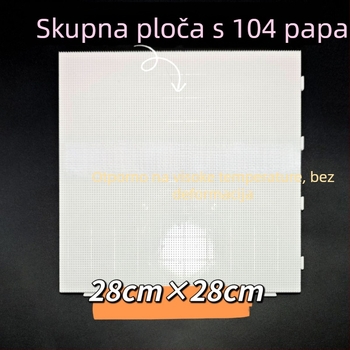 Ravna ploča slagalice za 104 perle, plastična, DIY kompatibilna, mrežasta torbica u pakiranju, uzrast 7–14 godina