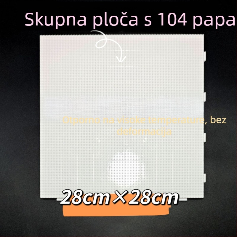 Ravna ploča slagalice za 104 perle, plastična, DIY kompatibilna, mrežasta torbica u pakiranju, uzrast 7–14 godina