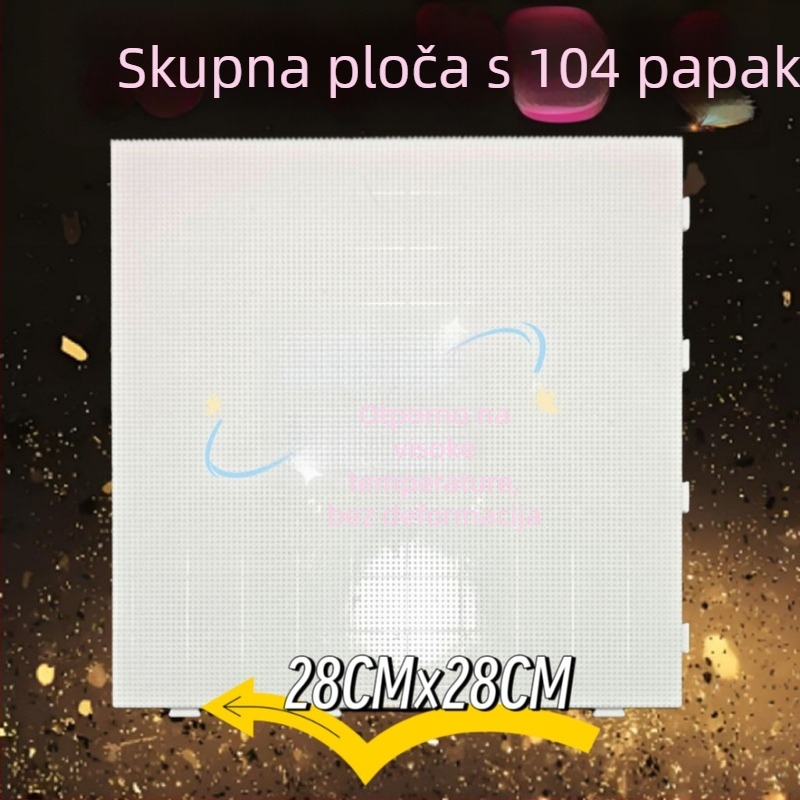 Ravna ploča slagalice za 104 perle, plastična, DIY kompatibilna, mrežasta torbica u pakiranju, uzrast 7–14 godina