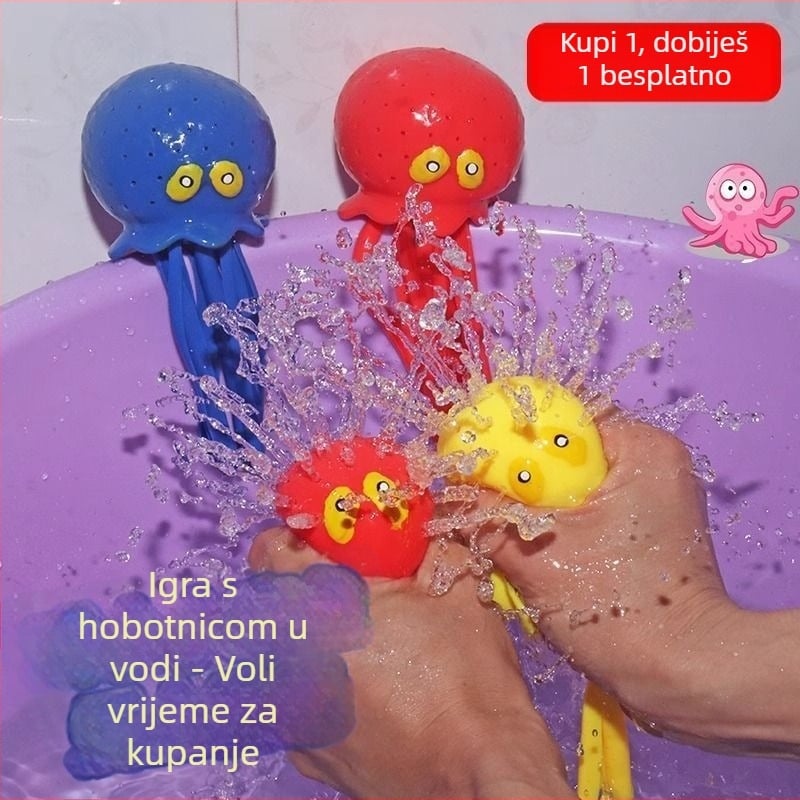 Dječja igračka s hobotnicom za kadu s prskanjem vode | Materijal: plastika; Značajke: prskanje vode; Kategorija: vodene igračke