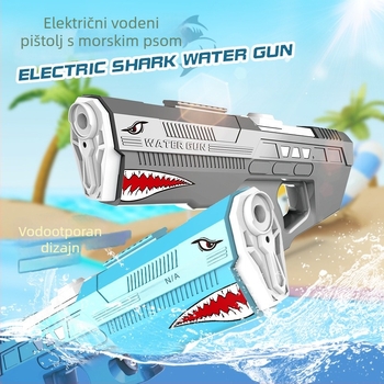 Električna vodena pištolj s morskim psom – vodootporna nadogradnja za igre na plaži (Plastika; Model: 823490684; Dobna skupina: 15–35; Pakiranje: Šarena kutija)