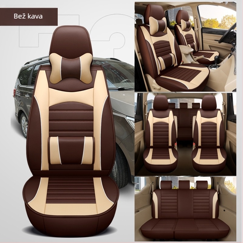 Enchanted Jun Ultrafilm Leather set navlaka za sjedala automobila, sedam komada, za Wuling Hongguang S/S1/S3 Rongguang V, četiri sezone, ravni stil, bez punila