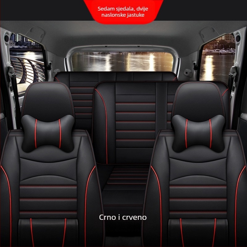 Enchanted Jun Ultrafilm Leather set navlaka za sjedala automobila, sedam komada, za Wuling Hongguang S/S1/S3 Rongguang V, četiri sezone, ravni stil, bez punila