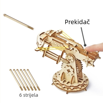 Drveni trodimenzionalni slagalica arbalet, DIY paket od Hedin Craft, za uzrast 7–14 godina