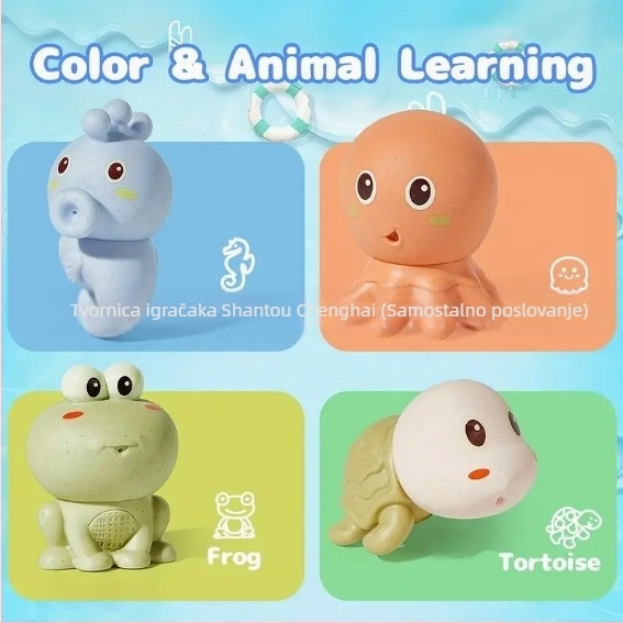 Igračka za kupanje beba s prskanjem – mekani PVC morski ljubimci za bebe 0–2 godine, kupanje i interakcija roditelj-dijete