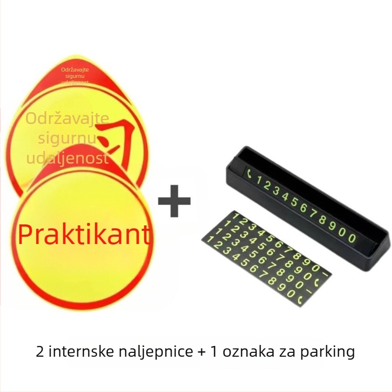 Reflektivna upozoravajuća naljepnica za stražnji dio automobila – magnetnog tipa, 3D naljepnica, s tekstom