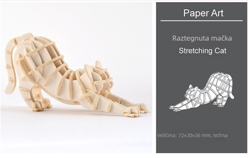 ENO 3D puzzle: papirnati model mačke, DIY-friendly za roditeljsko-dječju igru, Kraft kutija, uzrast 7–14 godina