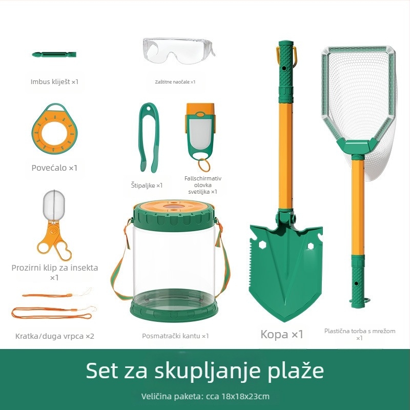 Koala diary Set alata za kopanje po pijesku na plaži za djecu - Plastika, Igračke za pijesak, Uključuje klipsu za krabe, Za djecu 4-6 godina