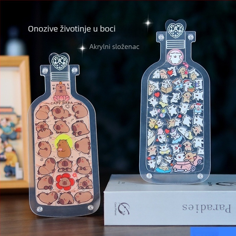 3D puzzle – akril DIY kapibara figura u boci (Materijal: akril; Funkcija: DIY; Kategorija: 3D puzzle; Dob: 14+)