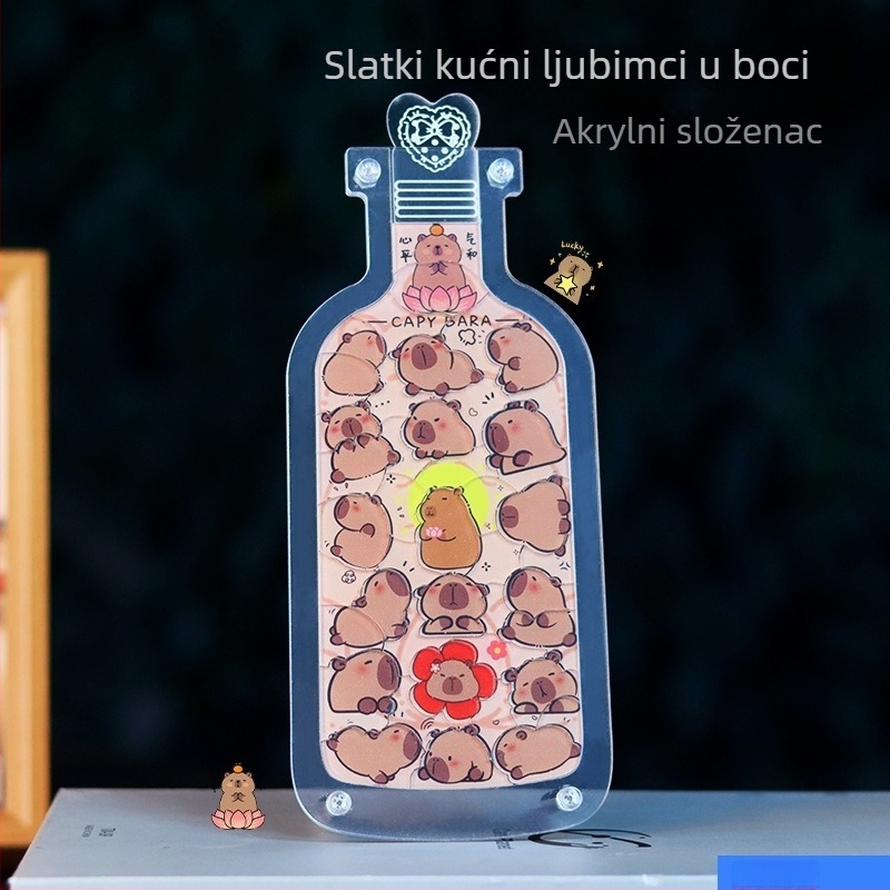 3D puzzle – akril DIY kapibara figura u boci (Materijal: akril; Funkcija: DIY; Kategorija: 3D puzzle; Dob: 14+)