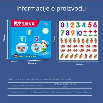 Magnetska edukativna slagalica za djecu – matematika i rani razvoj, OEM prilagodba logotipa, mrećasta vrećica za pakiranje, papirni materijal, uzrast 4–6 godina