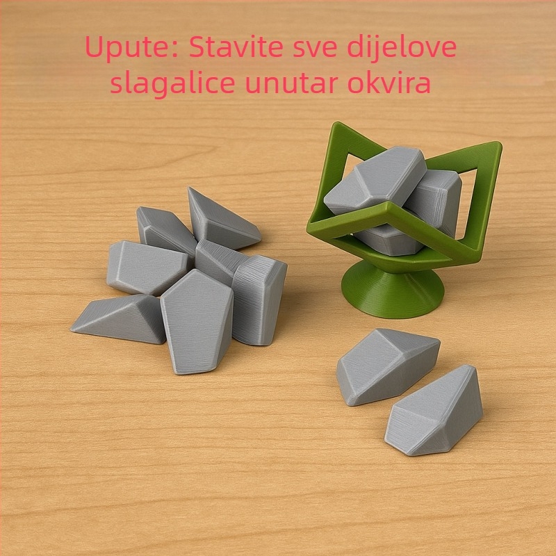 Kameno‑oblik 3D puzzle — Visoko zahtjevan obrazovni igrač, plastika, bez marke, za uzrast 7–14 godina, Podrijetlo Guangdong, Kina