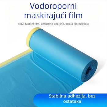 Maskirajuća folija za bojanje automobila s PE folijom, viskozno vodotopivo ljepilo, papirni jezgrom, za maskiranje automobila i namještaja