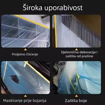 Maskirajuća folija za bojanje automobila s PE folijom, viskozno vodotopivo ljepilo, papirni jezgrom, za maskiranje automobila i namještaja
