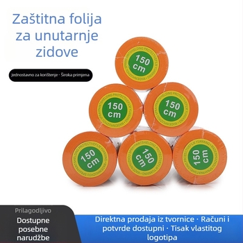Prozirna zaštitna folija za sprej, PE zaštitni film za namještaj, zidove, pločice i staklo; debljina oko 1 mm; s ljepilnom trakom ili bez nje; ne ostavlja tragove, lako se odvaja