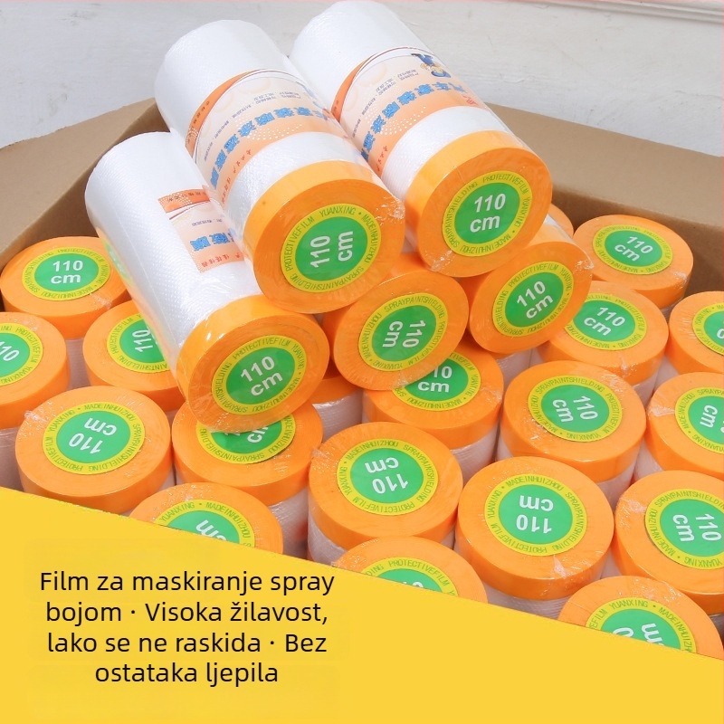 Prozirna zaštitna folija za sprej, PE zaštitni film za namještaj, zidove, pločice i staklo; debljina oko 1 mm; s ljepilnom trakom ili bez nje; ne ostavlja tragove, lako se odvaja