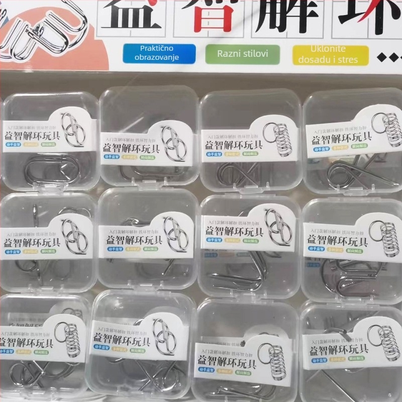 Igračka za otključavanje za vježbanje strpljenja, za djecu 4–6 godina, u kutiji, velika kutija s 30 malih kutija.