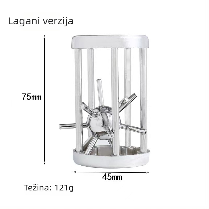Kongming Lock / Lu Ban Lock – Puzle za otvaranje prstena, izrađeno od legure, za uzrast 7–14 godina, trening strpljenja i razvoj kognitivnih sposobnosti