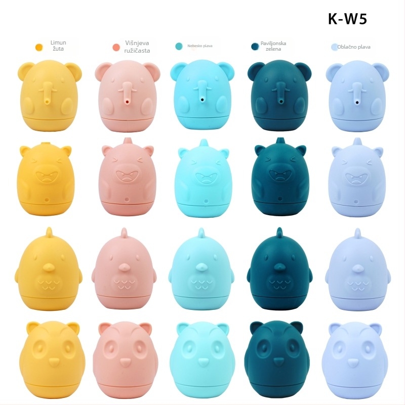 Silikonske igračke za kupanje za bebe – 4-dijelni set, raspršivanje vodom, edukativna kupalna igra za djecu 3–6 godina