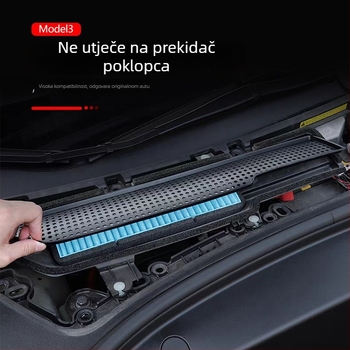 Zaštita ulaza zraka za Tesla Model 3 (2017–2020) mrežom protiv insekata i prašine; materijal: ABS sprej velur neprešiv; moguć otisak logotipa