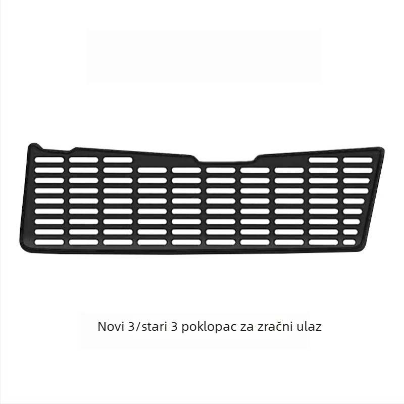 Zaštita ulaza zraka za Tesla Model 3 (2017–2020) mrežom protiv insekata i prašine; materijal: ABS sprej velur neprešiv; moguć otisak logotipa