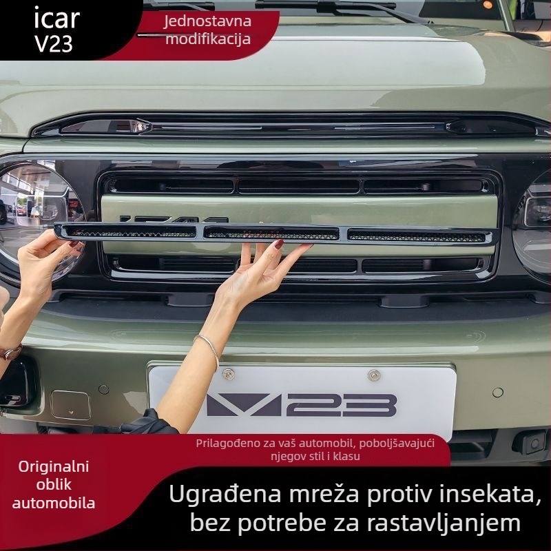 Zaštitni poklop za ulaz zraka za Chery iCAR V23 s integriranom mrežom protiv insekata i mrežom protiv kamenja, ABS materijal