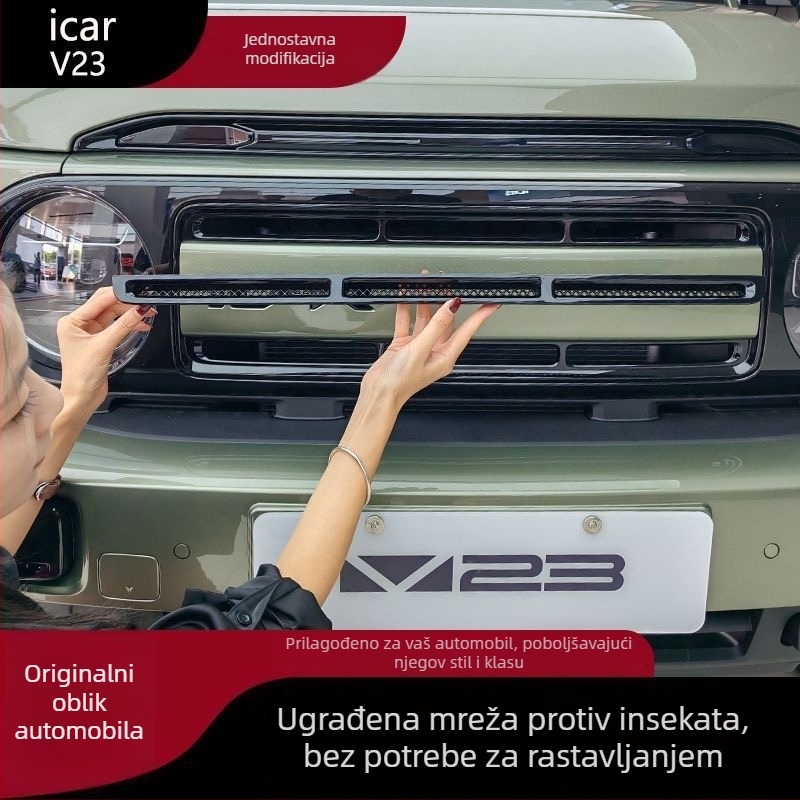 Zaštitni poklop za ulaz zraka za Chery iCAR V23 s integriranom mrežom protiv insekata i mrežom protiv kamenja, ABS materijal