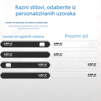 Grand Master 3D naljepnica za zaštitu ručke vrata s teksturom karbonskih vlakana, UNI-V model, lijepljenje, mogućnost prilagodbe