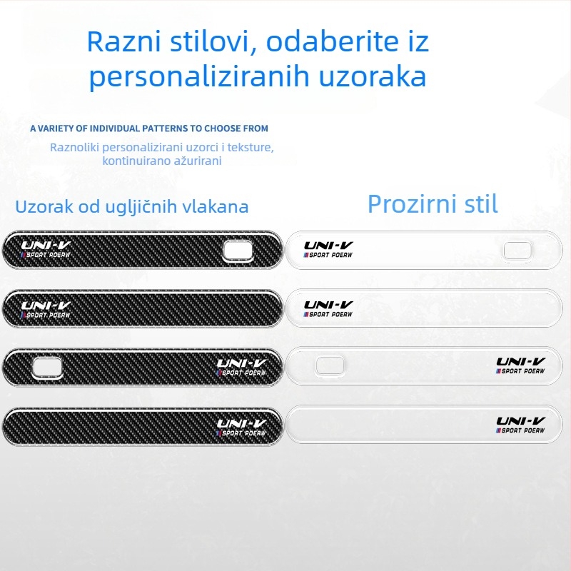 Grand Master 3D naljepnica za zaštitu ručke vrata s teksturom karbonskih vlakana, UNI-V model, lijepljenje, mogućnost prilagodbe
